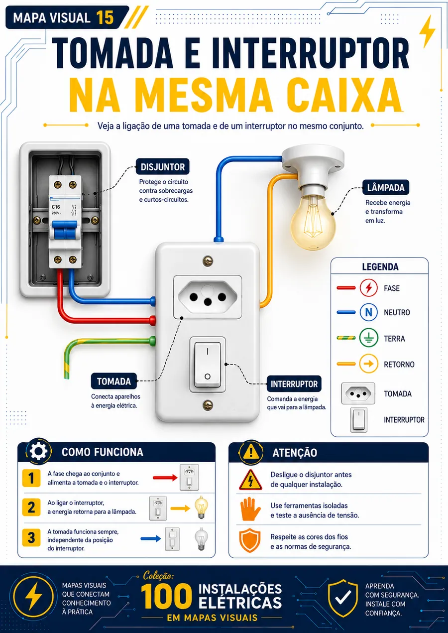 Ligação de lâmpada com dois interruptores